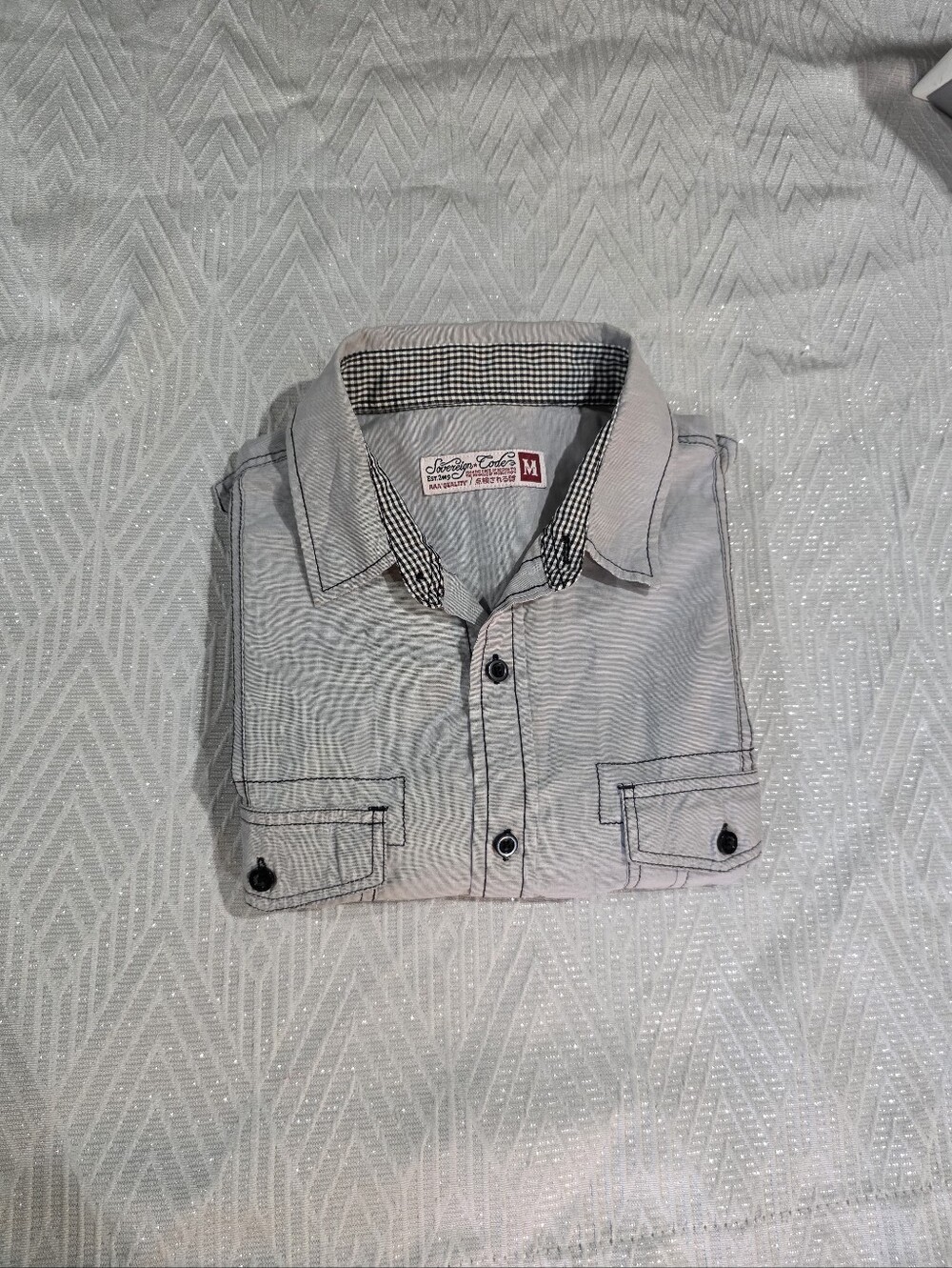 Sovereign Code Men's Light Gray Casual Button-Up Jacket - M